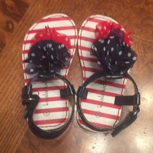Koala kids red whit and blue  velcro sandals
